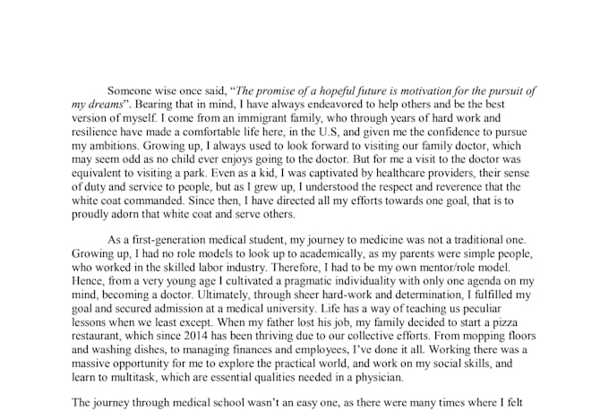 edit your personal statement or statement of purpose